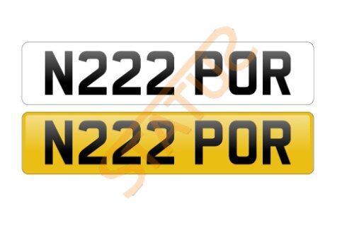 Cherished Number Reg Plate N222 POR Porsche