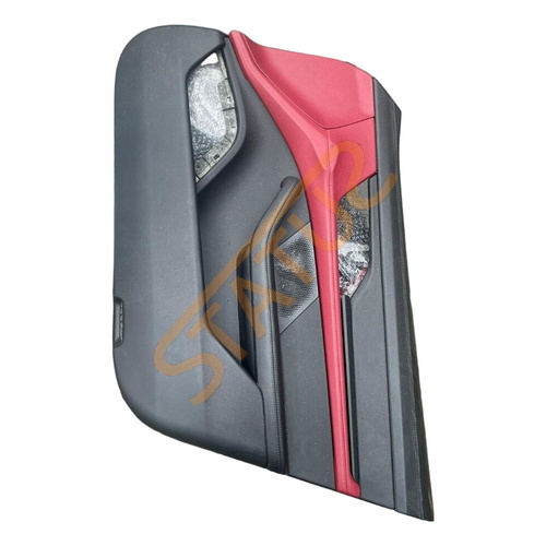 Porsche Taycan 9J OS Right Front Door Card Switched Black and Red